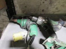 Two various Hitachi, 110v & cordless drill
