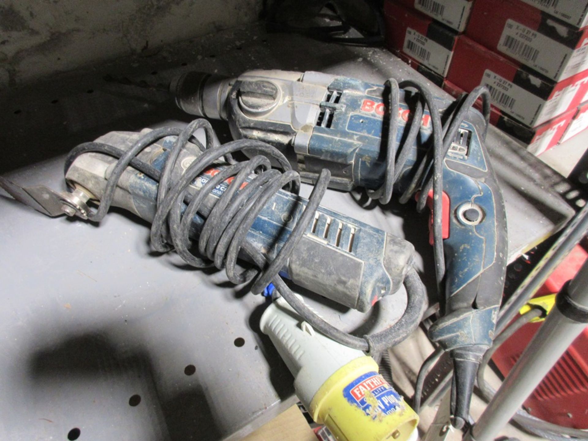 Two Bosch power tools including GOP2JOCE multi tool and drill