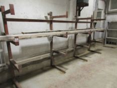 Metal frame single sided storage rack, 4.4m x 800mm x height 1980mm - bolted to floor
