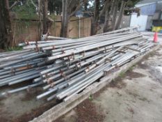 Large quantity of galvanised scaffold tubes to include 21ft, 8ft, 3ft poles, bracing sections,