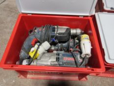 Four various Bosch drills, 110v