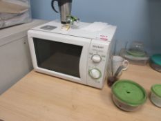 Sharp R-202 microwave, Murphy Richards kettle and Prestige toaster