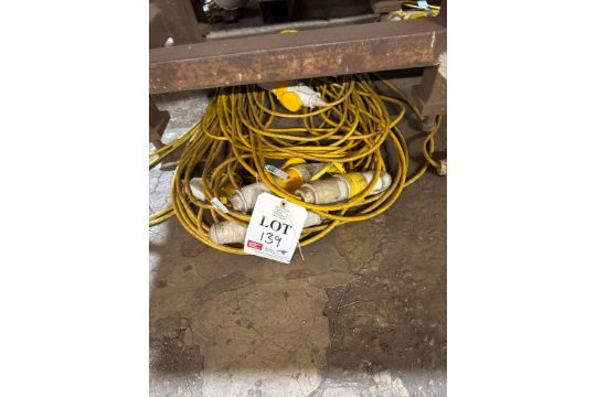 Five 110v extension leads, large fixing - Image 1 of 2