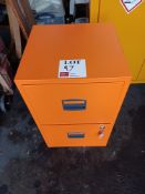 Two draw orange filing cabinet