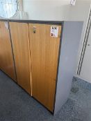 Three lockable 4-door storage cabinets