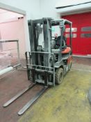 Toyota triple mast battery operated forklift truck, model 7EB15, serial no. 7FP1882GS47 (2002),