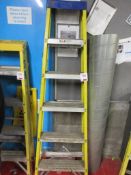 Fibreglass step ladder, 6 tread
