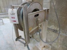 Faicom wall mounted stainless steel retractable hose, model ALX4H3820ST, serial no. 1128 (2018)