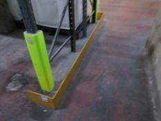 Sixteen various size pallet racking floor mounted end protectors