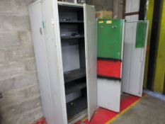 Four various metal single 2-door storage cupboards