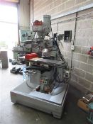 XYZ 2000 turret mill, serial no. 10956 Newall C80 3 axis digital read out, table size 50" x 10",