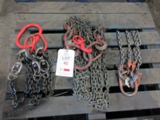Three assorted lifting chains LOLER: This lot has no record of Thorough Examination. The purchaser