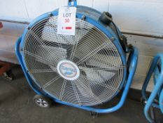 Clarke Air CAM6000 mobile industrial fans, serial no. 3231555, 240v