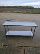 Stainless steel preparation table with under shelf