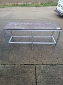 Poly top stainless steel table