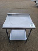 Stainless steel square preparation table with under shelf