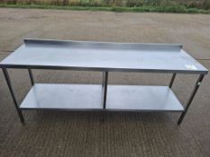 Stainless steel preparation table with under shelf
