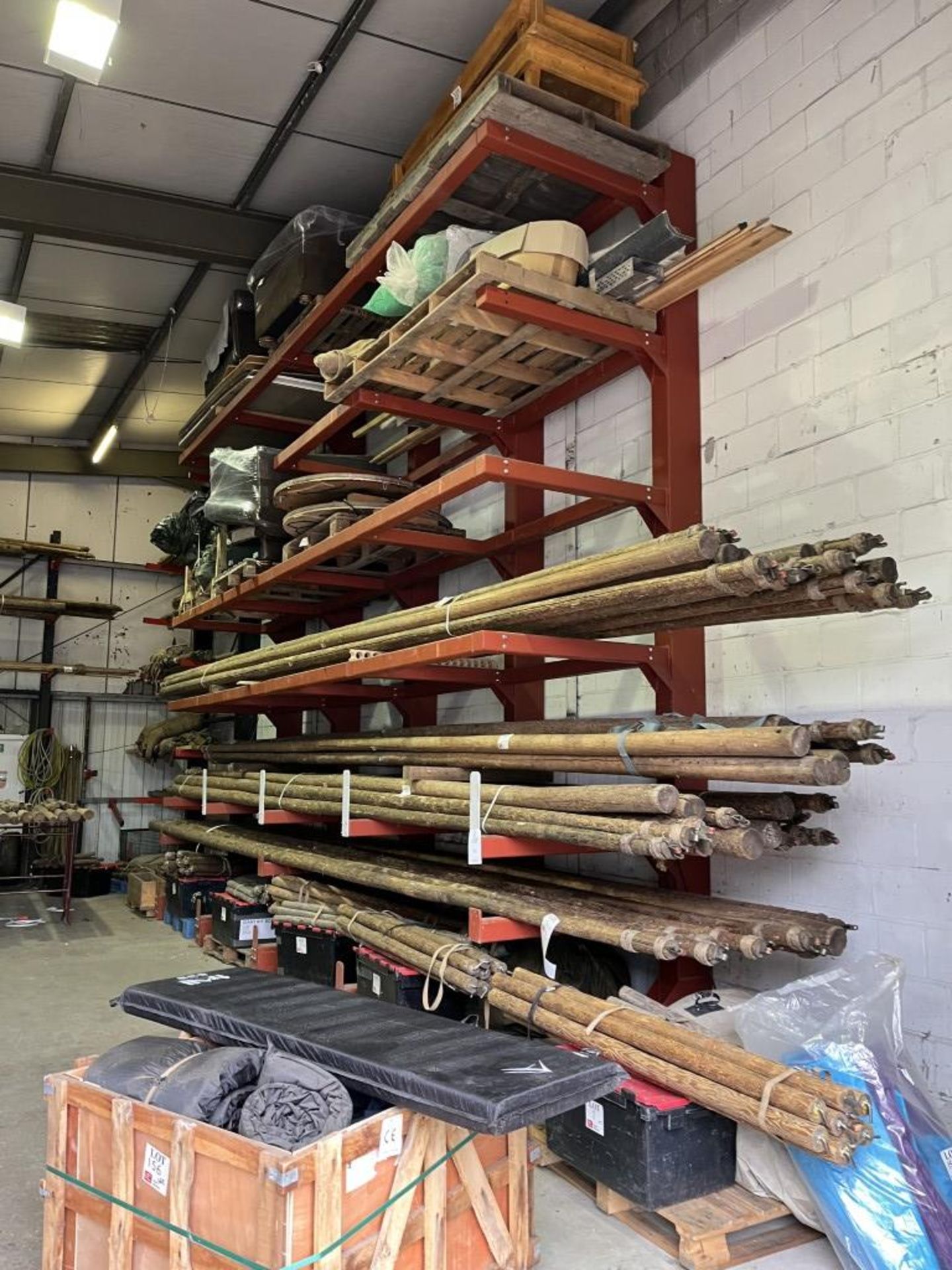 4th Depth Racking 4 Bays (1 rack) of heavy duty single sided cantilever racking. Approx ...
