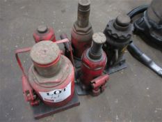Set of 5 various bottle jacks LOLER: This lot has no record of Thorough Examination. The purchaser