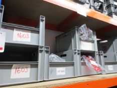 Contents of four shelves to include Kita Tech door check straps for various Fiat, Peugeot &