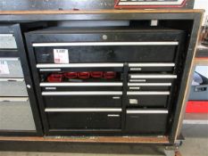 Unbranded 10 drawer cabinet & contents to include carbide drills, end mills, twist drills & collets