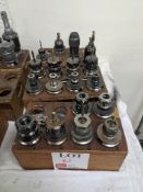 Eighteen assorted collet chucks & tools