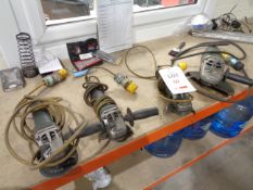 Three Metabo and a Hitachi angle grinders, 110v Please Note this lot is located at Unit 2, Milland