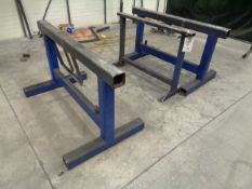 Eleven assorted steel framed welders trestles Please Note this lot is located at Unit 2, Milland