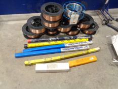Quantity of assorted welders wire & rods Please Note this lot is located at Unit 2, Milland Road
