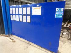 Nine assorted mobile blue steel framed welders screens Please Note this lot is located at Unit 2,
