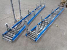 Two gravity feed roller conveyors, circa 4m x 350mm Please Note this lot is located at Unit 2,