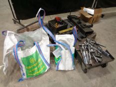 Pallet, trolley & two bays of part complete steel component stock Please Note this lot is located at