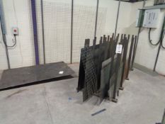 6-section steel framed rack and steel stock contents Please Note this lot is located at Unit 2,