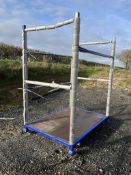 2 - Painted steel skid mounted mobile chair stillage