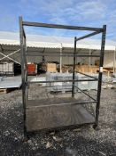 2 - Painted steel skid mounted chair stillage