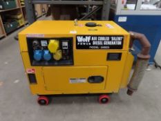 A WOLF Air Cooled "Silent" Diesel Generator, Model 5500DS 110v + 240v