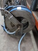 Wall mounted stainless steel retractable water reel