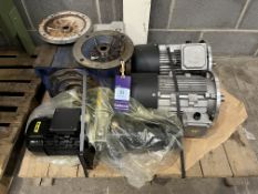 Contents of Pallet Including 2 x Motors; 2 x Gearboxes Etc