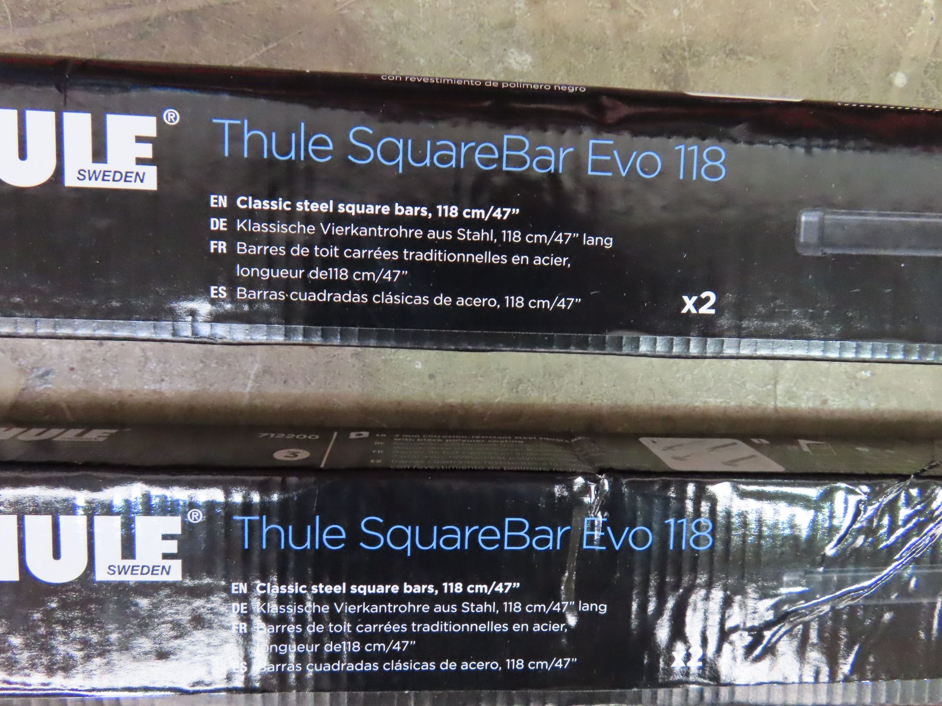 4 x Thule SquareBar Evo 118 Steel Square Bars - Image 2 of 3