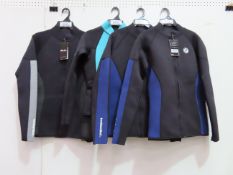 4 x Two Bare Feet Full Zip Wetsuit Jackets - size medium (3 x Unisex; 1x Women's)