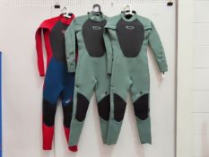 3 x TWF XT3 Kids Wetsuits - sizes K13 and K15