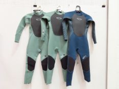 3 x TWF XT3 Kids Wetsuits - size K11