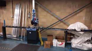 MEP Cobra 350 cabinet mount cut off saw, Serial number 145484R/40 (2004) with roller feed & take off