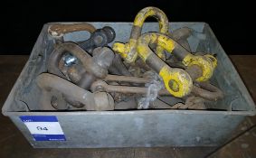 Quantity of Various D Shackles, to Tote Bin