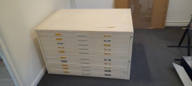 2x 5 drawer AO metal plan chest – No keys