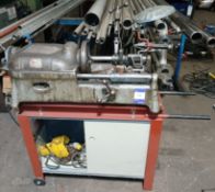 Ridgid 535 110V Electric Pipe Threader on fabricated mobile stand