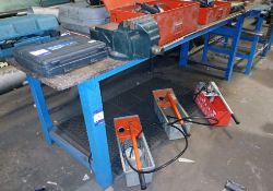Steel Fabricated Engineers Workbench (Approx. 2660 x 940), with Sealey Vice