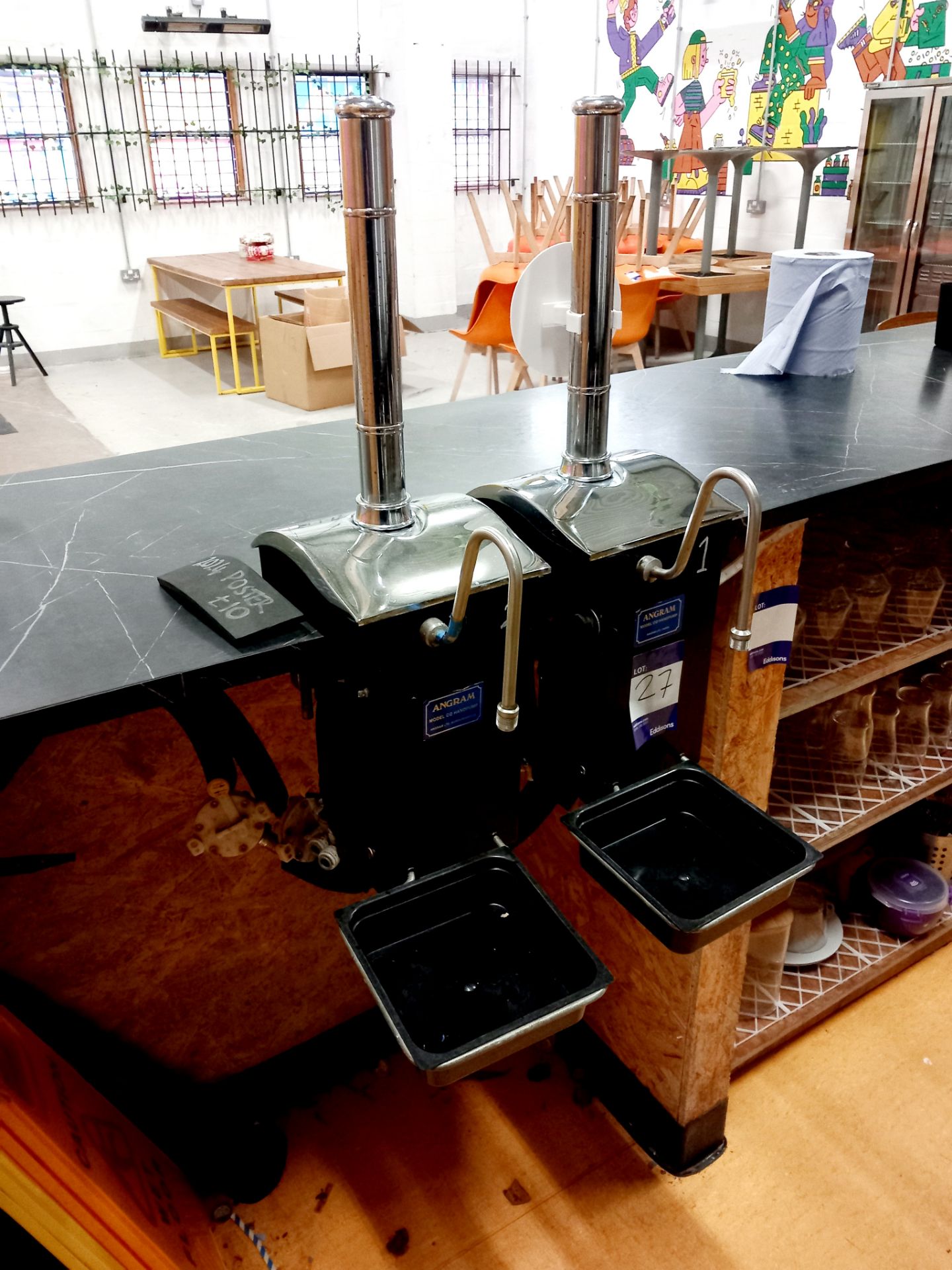 2 x Angram Hand Pumps with beer chiller & lines (Purchaser responsible for safe disconnection)