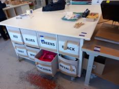 2 x Mobile Work Benches approximately 6ft x 3ft