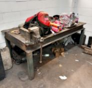 Steel fabricated welding bench with record vice (2 x 1m)